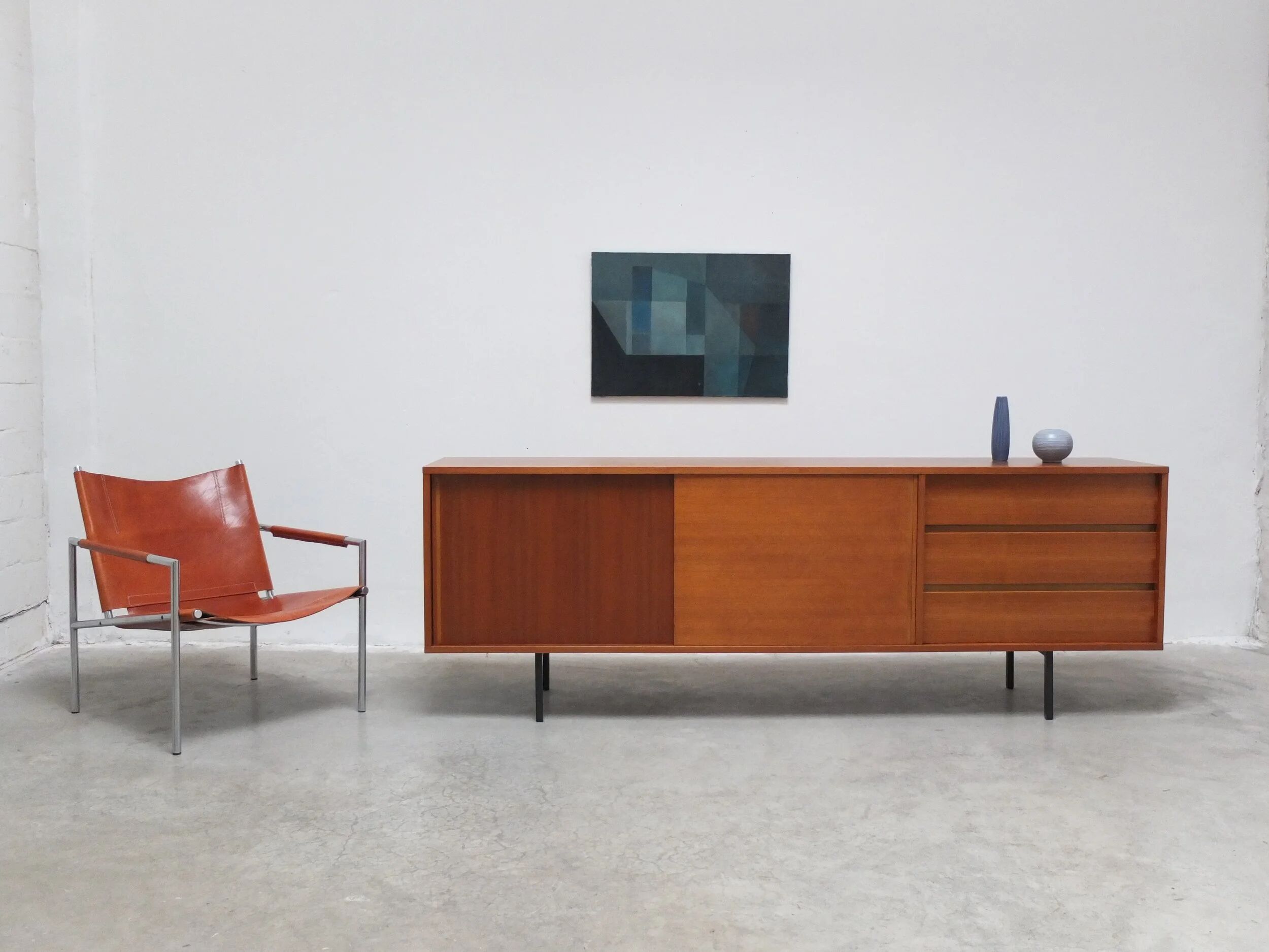 Cognac leather 'SZ02' lounge chair by Martin Visser for 't Spectrum, 1960