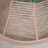 Lampshade in beige and green jute thread