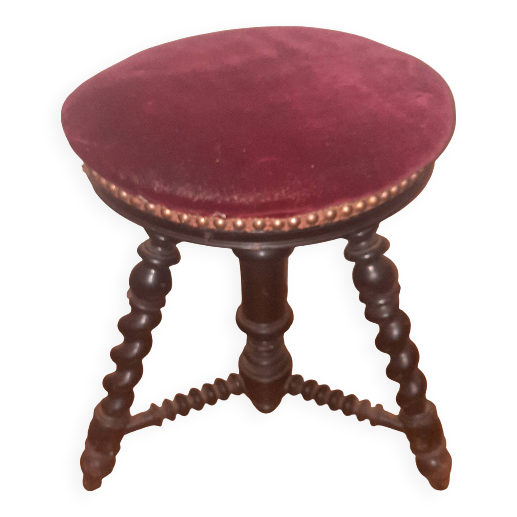 Tabouret de piano  bois tourné Napoléon 3