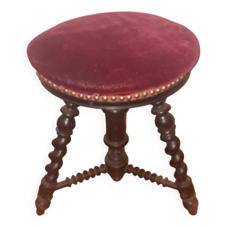 Napoleon 3 Turned Wood Piano Stool