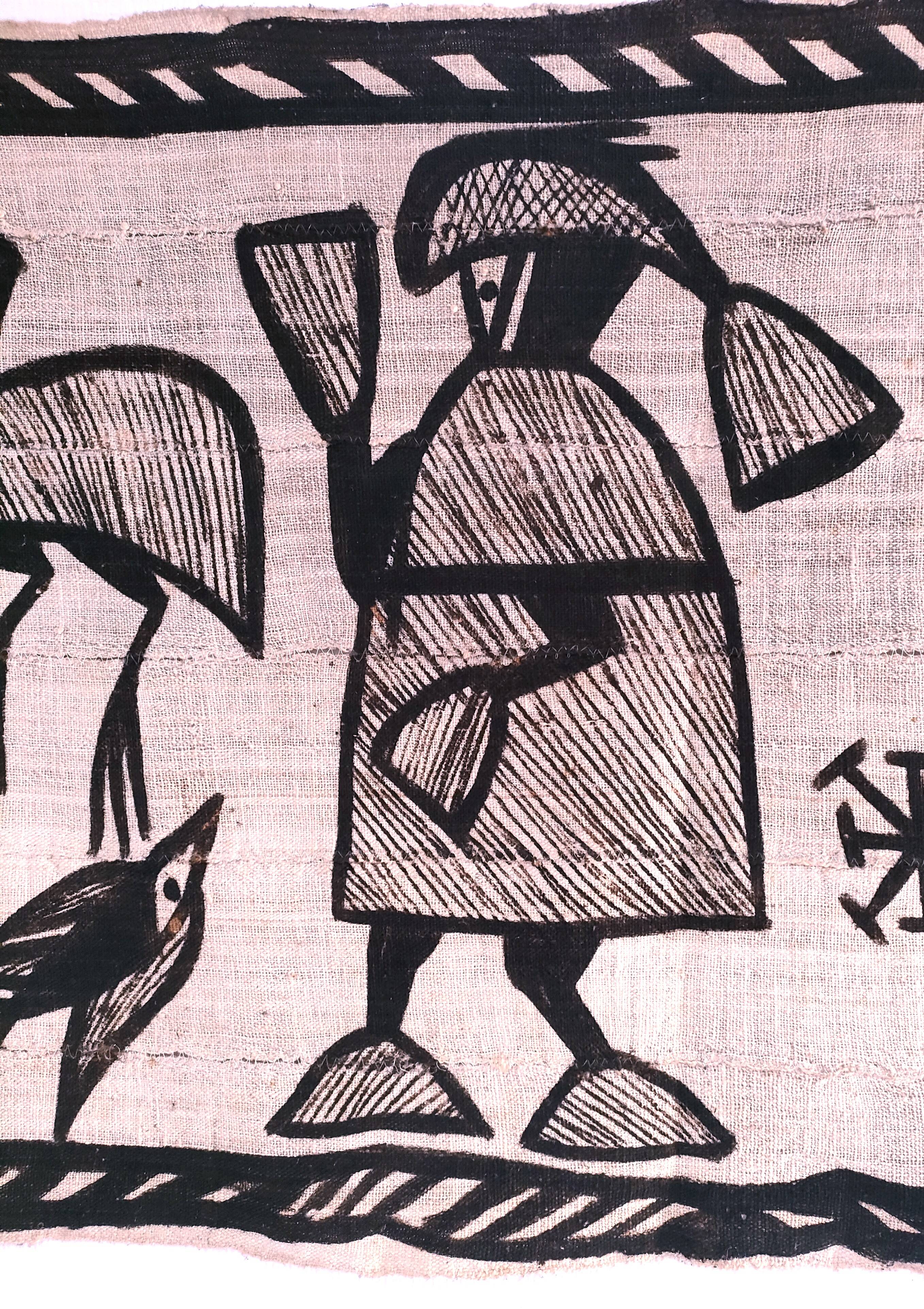 Vintage Korhogo Senoufo canvas tapestry L.103 cm