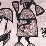 Vintage Korhogo Senoufo canvas tapestry L.103 cm