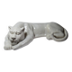 Large elongated panther in crackled earthenware, vintage 1960s-1980s.