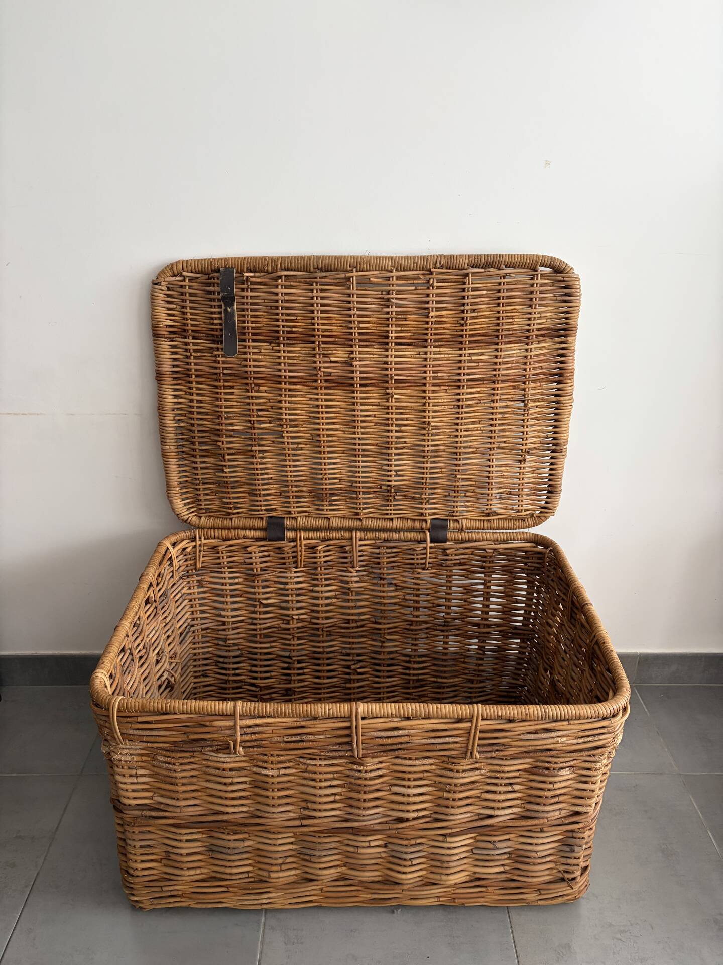 Large vintage wicker trunk