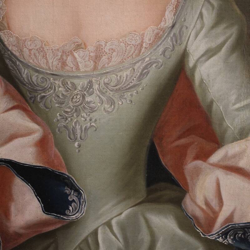 Antique 19th century portrait painting of a noblewoman