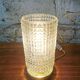 Table lamp with pressed glass globe