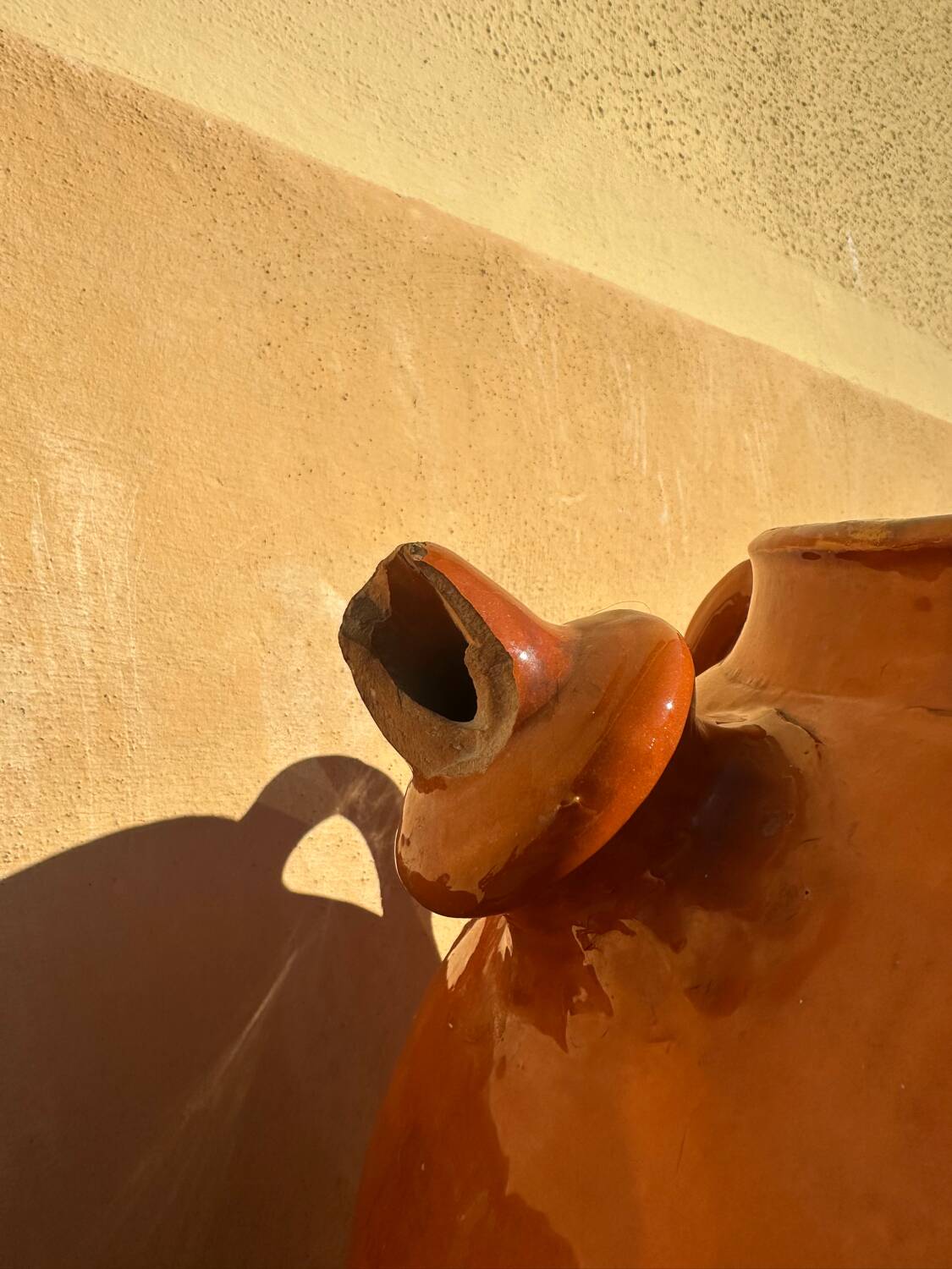 Glazed terracotta water jar, old Ardèche craftsmanship, 1800