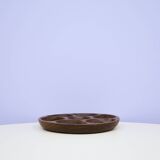 vintage teak round snack bowl