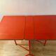 Table pliante pliable formica orange vintage