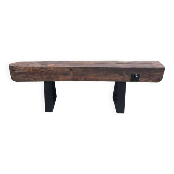 Banc en chêne piétement acier