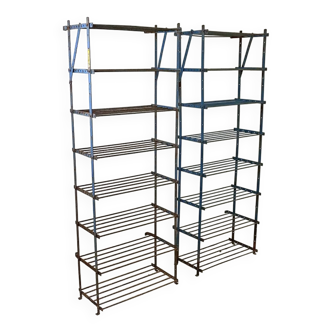 Pair of industrial shelves