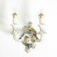 Beautiful hand-painted Mid Century porcelain wall lamp