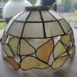 Vintage mother-of-pearl and glass ceiling pendant lampshade