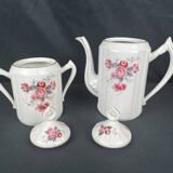 Art Deco, Porcelain jug and sugar bowl with flower decoration circa 1930