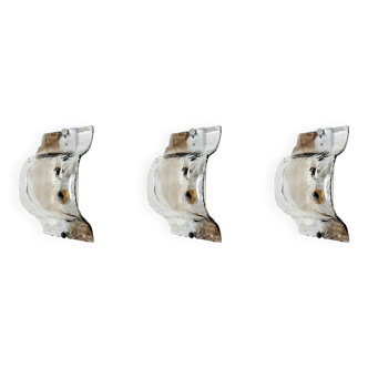 Set of 3 Murano Glass Wall or Ceiling Lamps by Carlo Nason for Mazzega