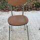 4 brown formica kitchen chairs with wood effect
