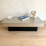 70s coffee table in brushed aluminum