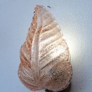 Set of 2 Wall Light Pink colour Murano Glass Leave by Barovier e Toso, 1950