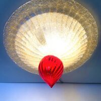 Plafonnier en verre de murano rouge