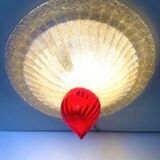 Plafonnier en verre de murano rouge