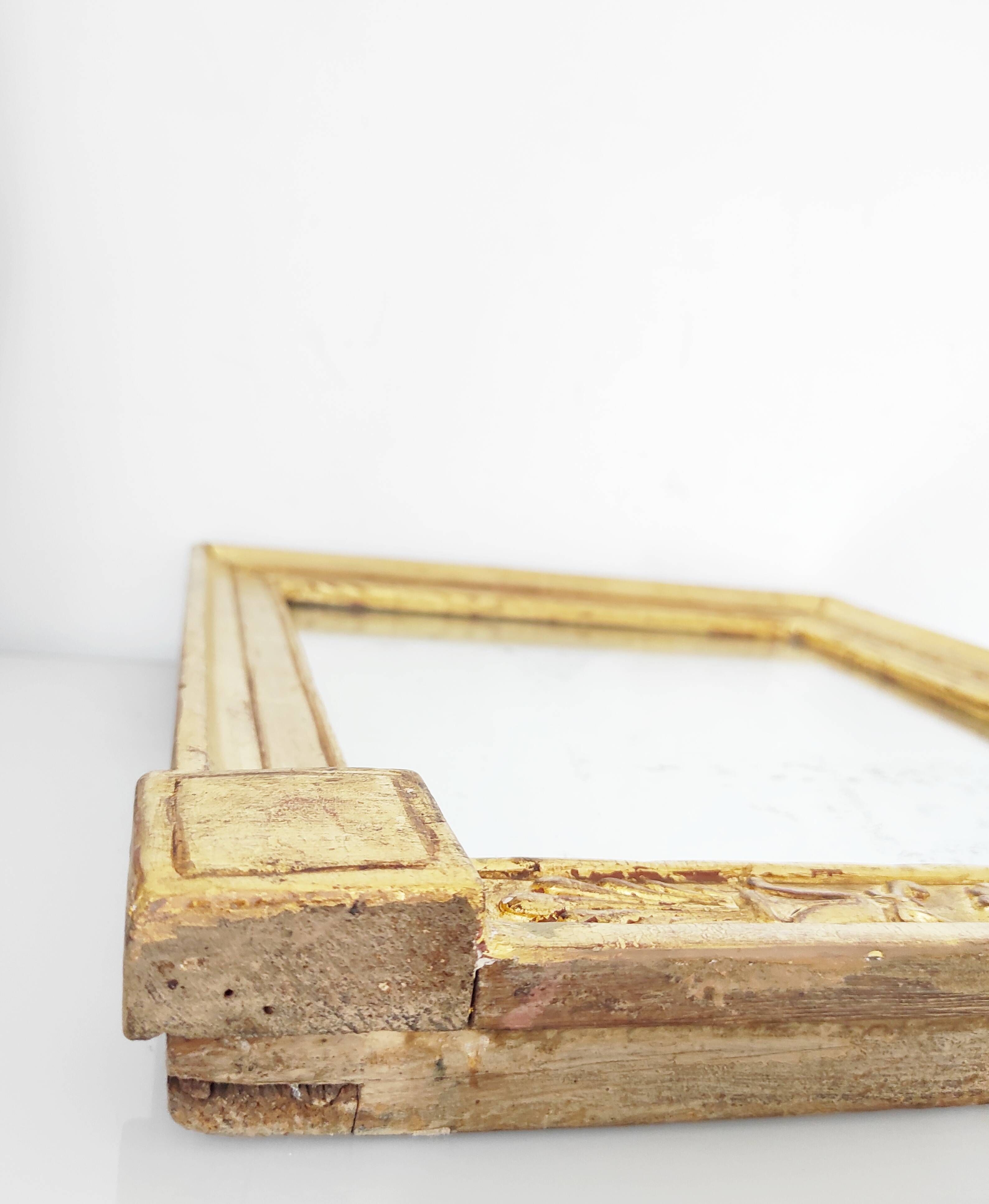 Miroir bois doré 19e 38,5 x 33 cm