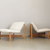 Foldable lounge set in pinewood by Burkhard Vogtherr for Rosenthal