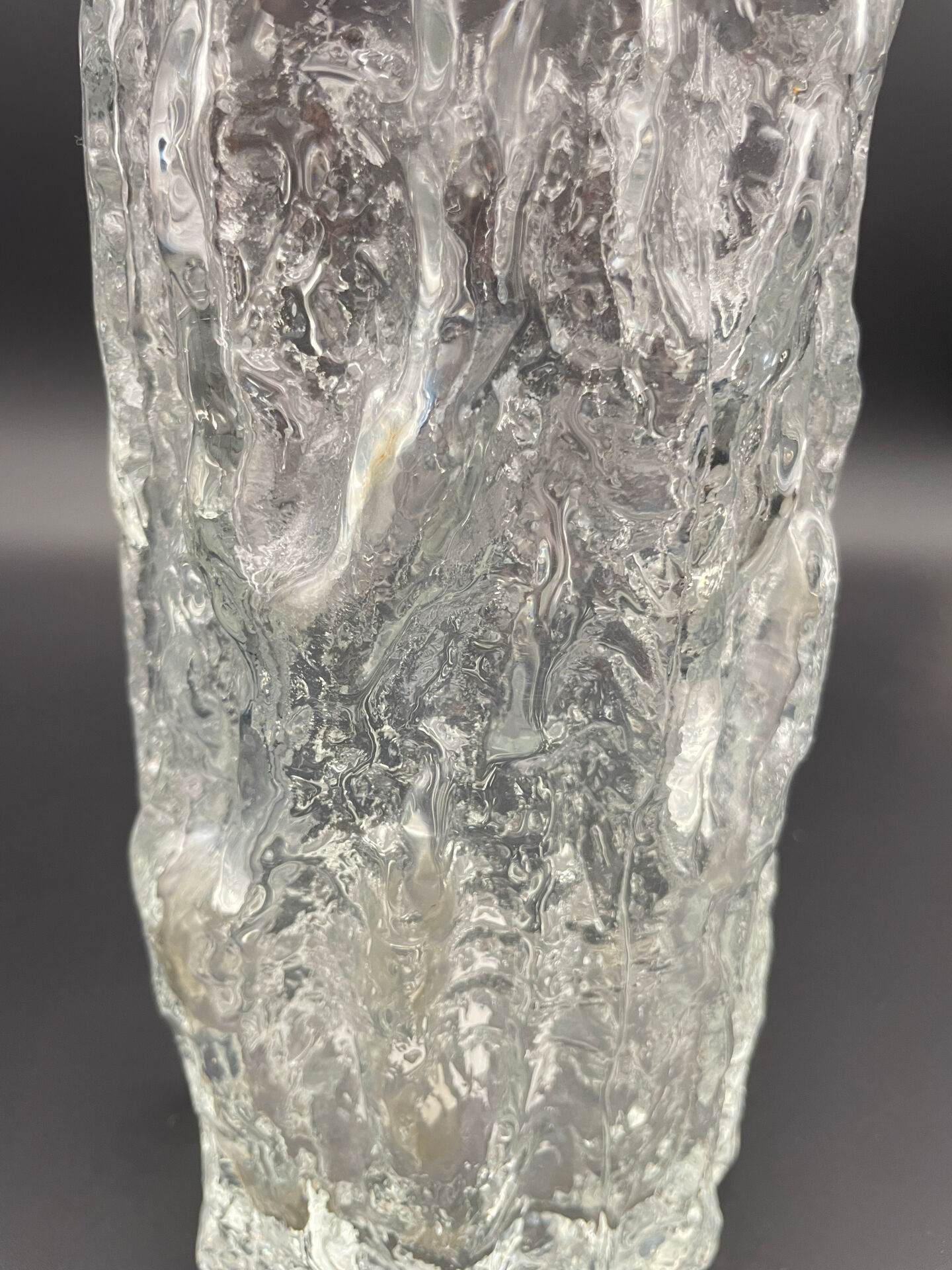 Vase vintage en verre glacé attribué à Georgshütte
