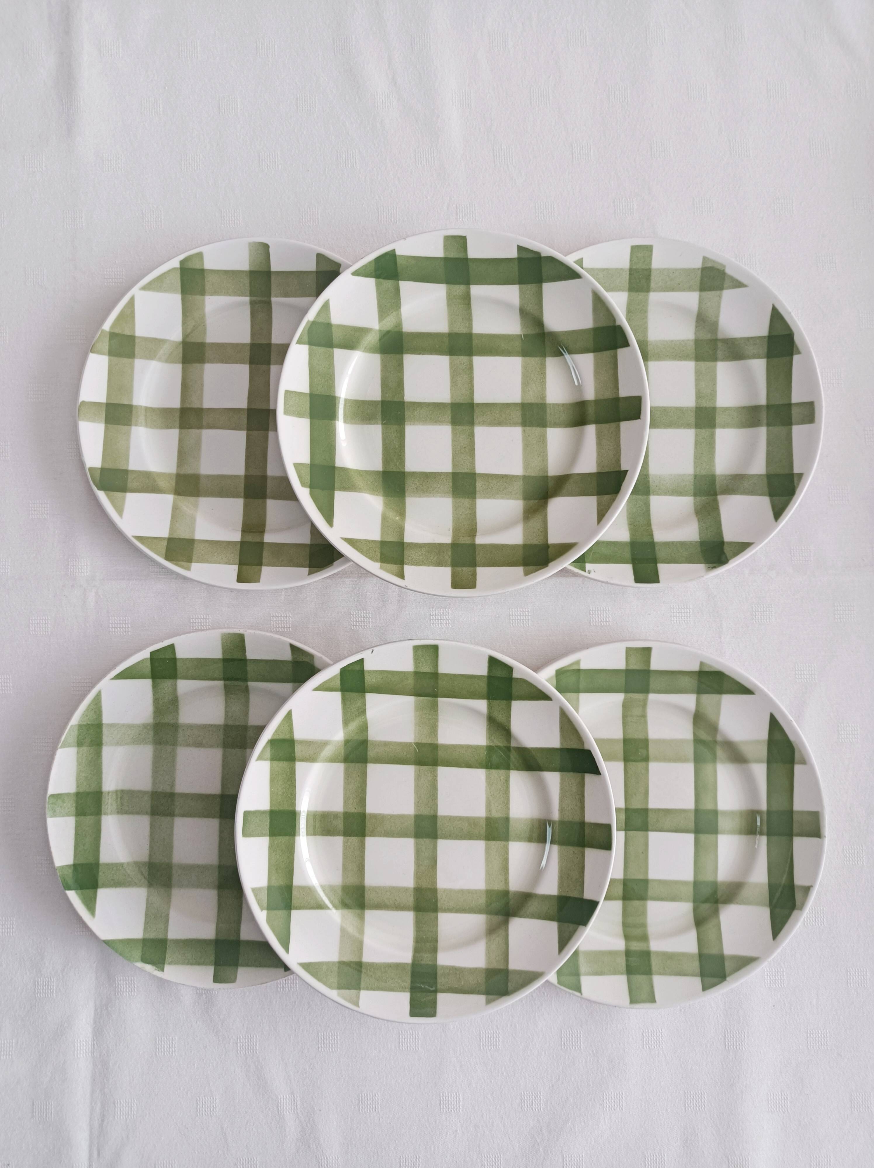Set of 6 dessert plates Moulin des Loups, Tablecloth