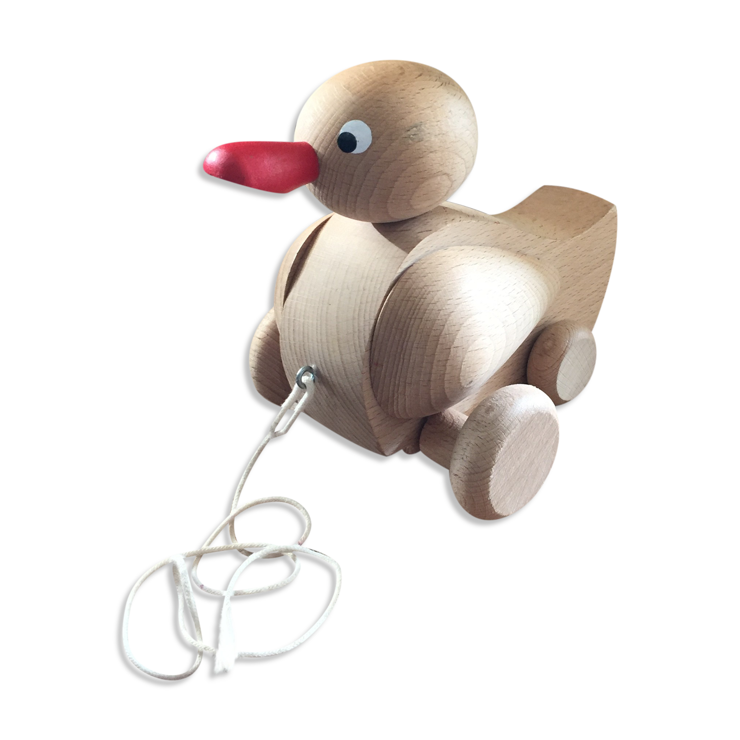 Raw wooden roller duck