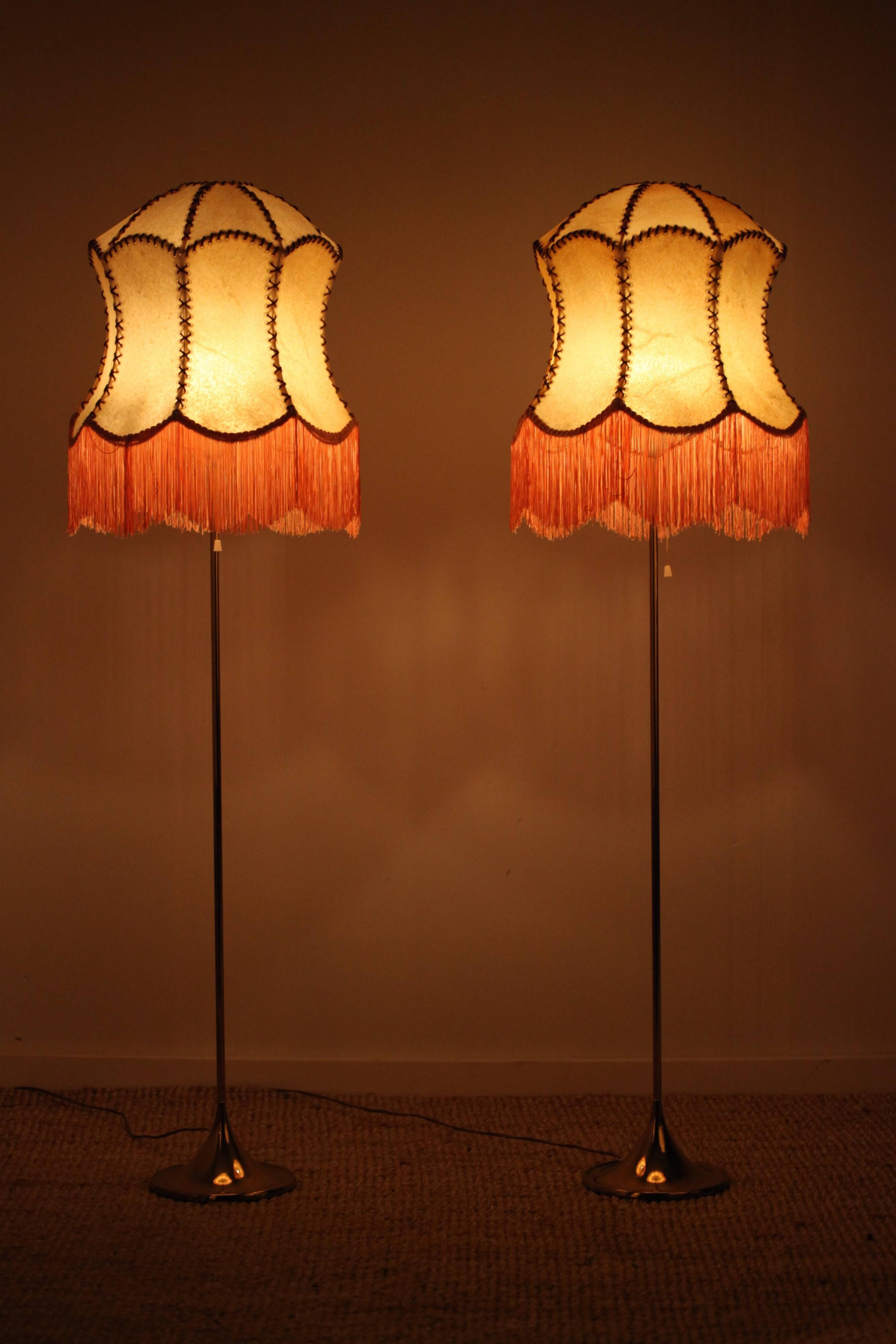 Pair of Bergboms floor lamps, G-024, brass, modern Scandinavian / mid-century style.