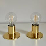 Pair of Goro gold wall or ceiling lights by Studio Mazza Gramigna Quattrifolio