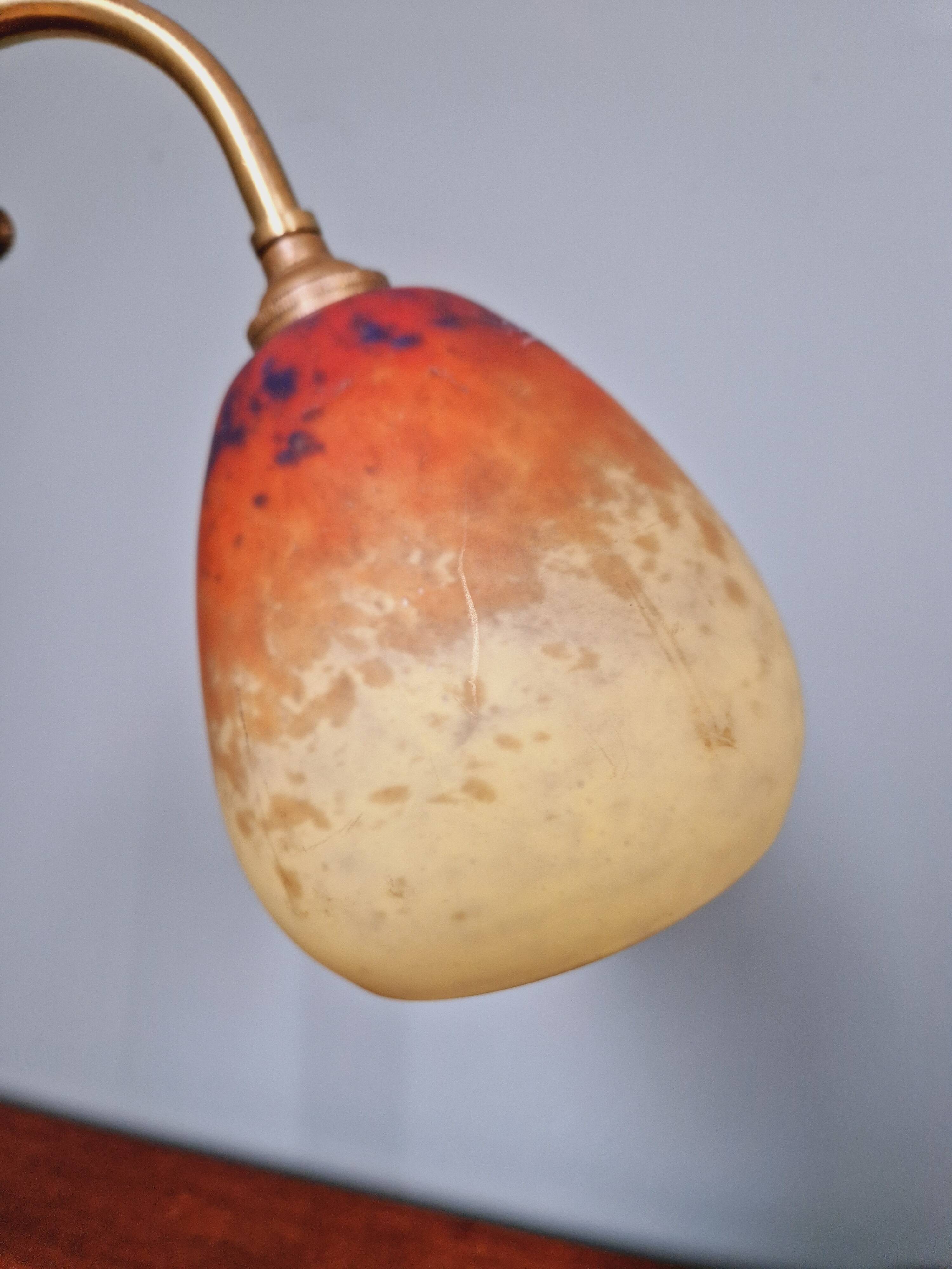 Art Deco desk lamp, glass signed Schneider, 1920s