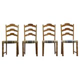 Chaises de salle à manger en chêne brutaliste danois moderne des années 1960 dans le style de Kjærnulf, ensemble.