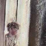Signed pastel painting “breakfast at sunrise” dimensions approx. 30x21 cm on paper