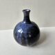 Blue glazed ceramic soliflore ball vase signed (Signature to be identified)