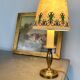 Brass lamp, 2 M new fabric cable, painted lampshade