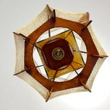 Mid Century wood hanging lamp wooden