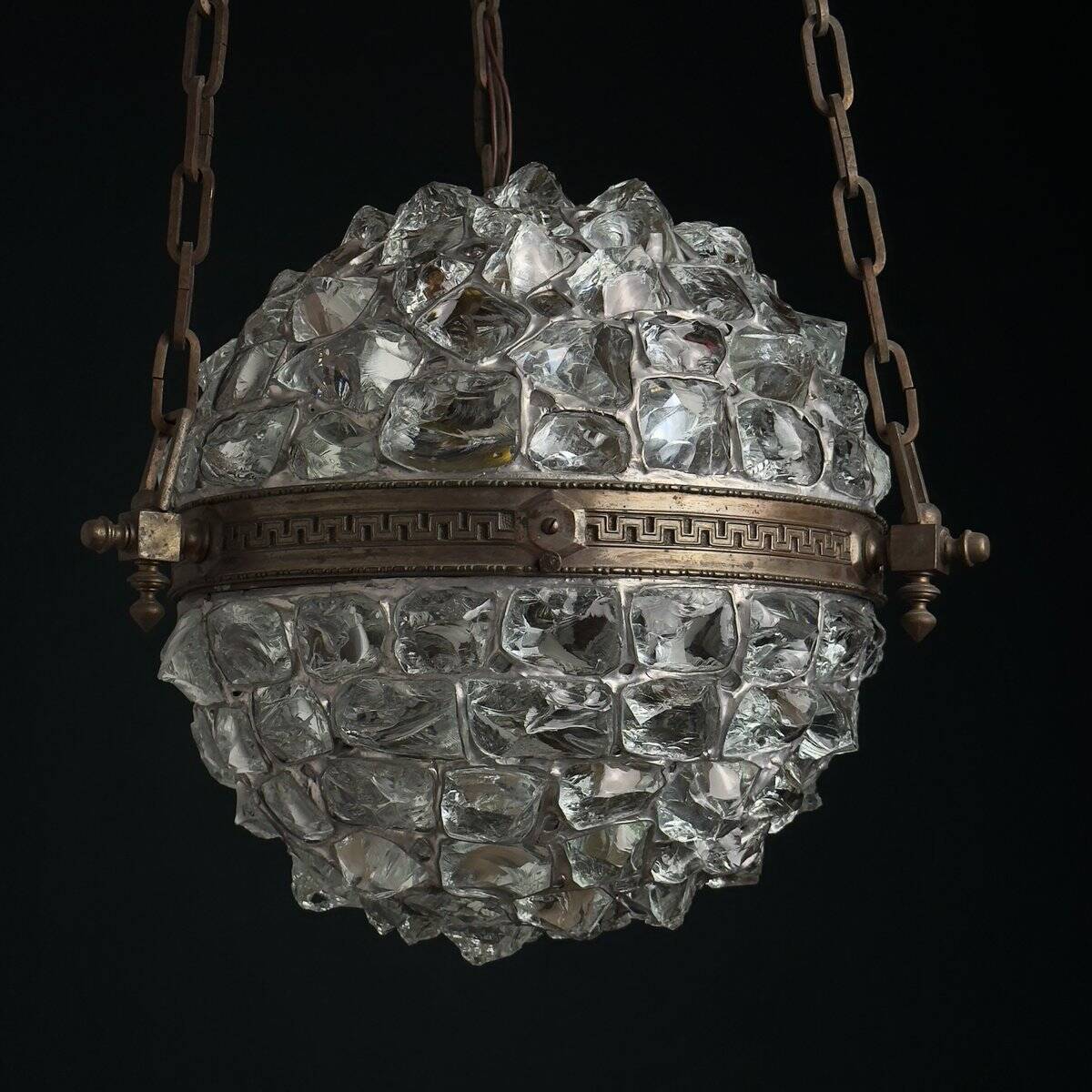 Antique style Art Nouveau chandelier with chains, Austria, 1890s