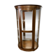 Wooden display case and half-moon mirror