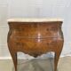 Old curved chest of drawers inlaid and marble Louis XV style
