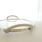 Glass and silver-plated metal tray