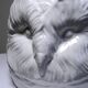 Large cache pot owl head vintage Italian white earthenware