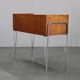 1960s Danish teak shelf cabinet with chrome plated legs
