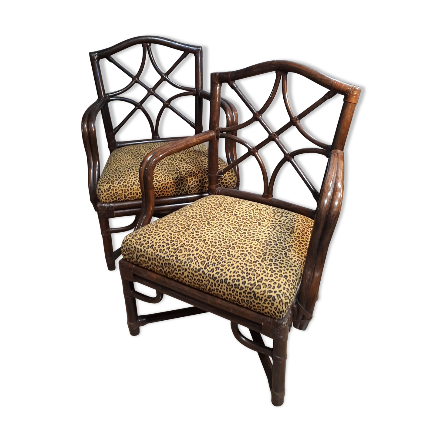 Set de 2 fauteuils signe en rotin Panther desing