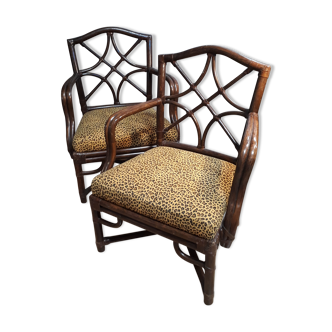 2 rattan sign chairs.  panther desing