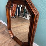 Miroir octogonal en bois - 87x67cm