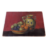 Painting, oil on panel, still life