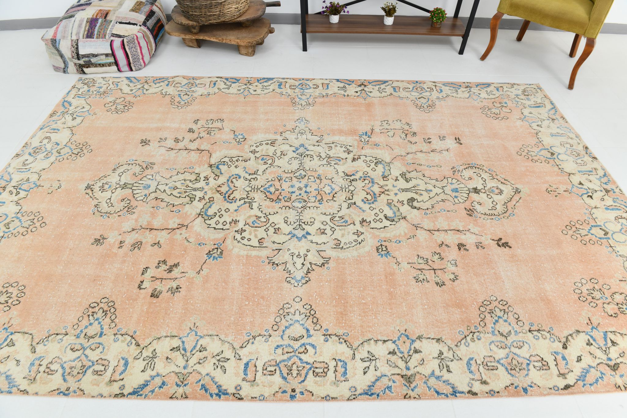 7x10 oriental peach turkish rug 206x309cm