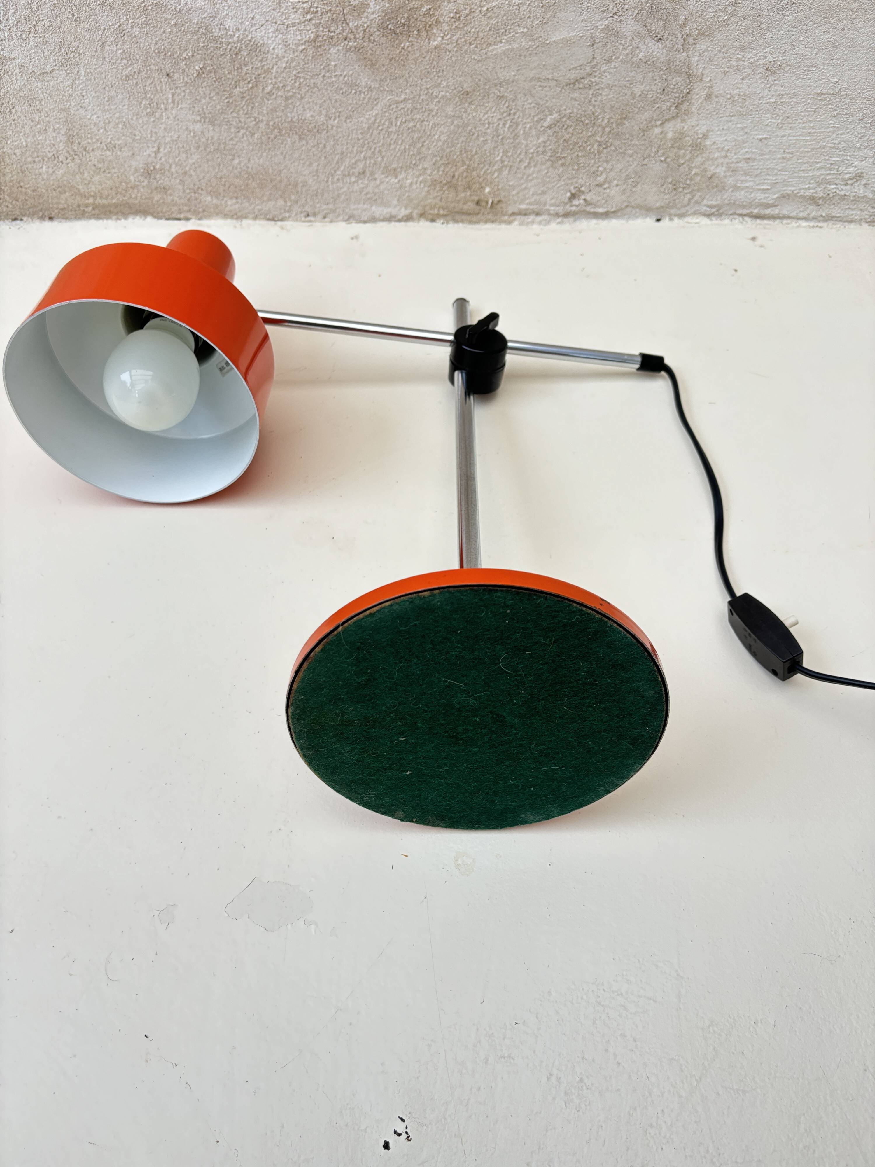 Orange desk lamp 70s