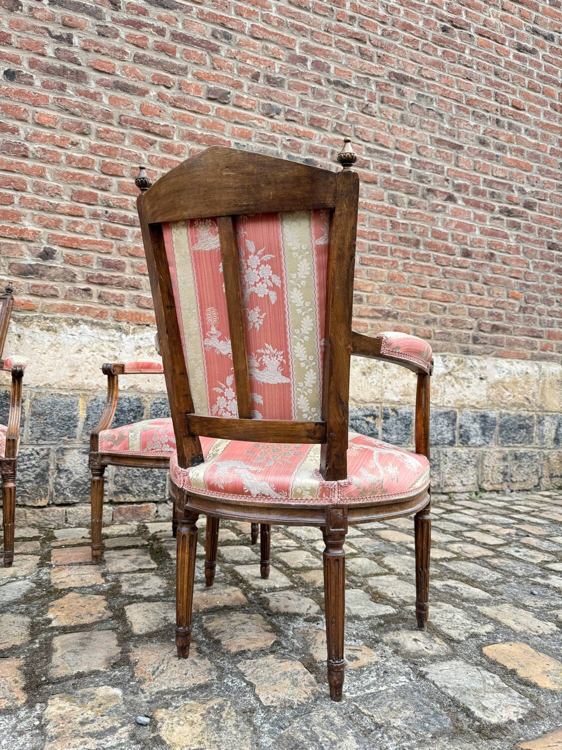 Suite Of Six Armchairs In Natural Wood From Louis XVI XVIII Eme Century